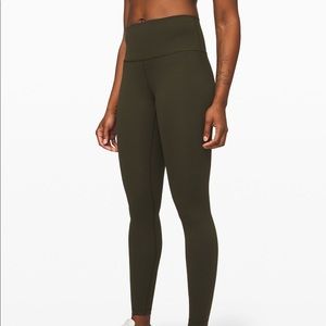 Lululemon dark olive Wunder under 28” leggings